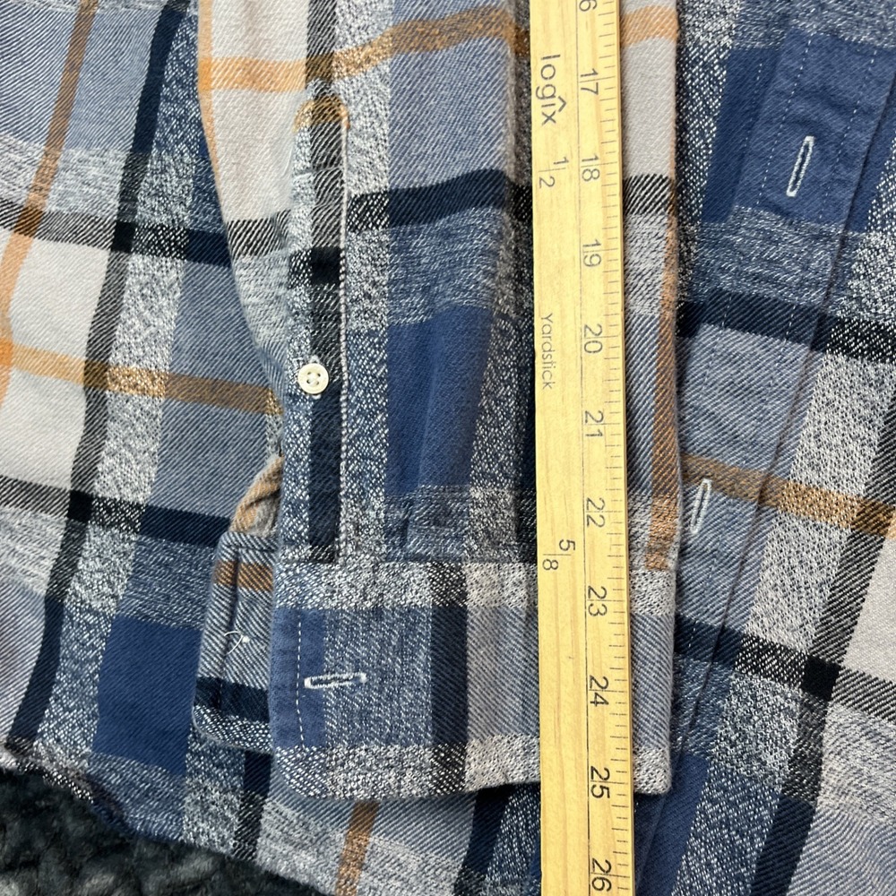 North Face Arroyo Flannel Shirt Mens XXL Blue Plaid 100% Cotton Heavy Lumberjack - Picture 7 of 9